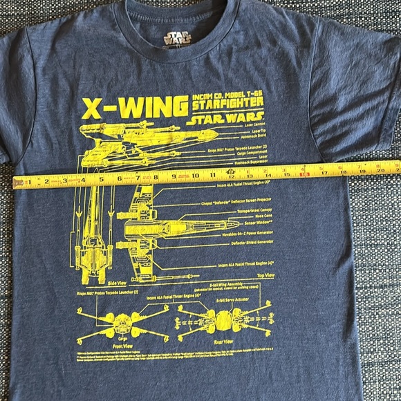Star Wars X-Wing Fighter T-65 Blue Heather Men's‎ Graphic T-Shirt Size Small - Picture 4 of 4